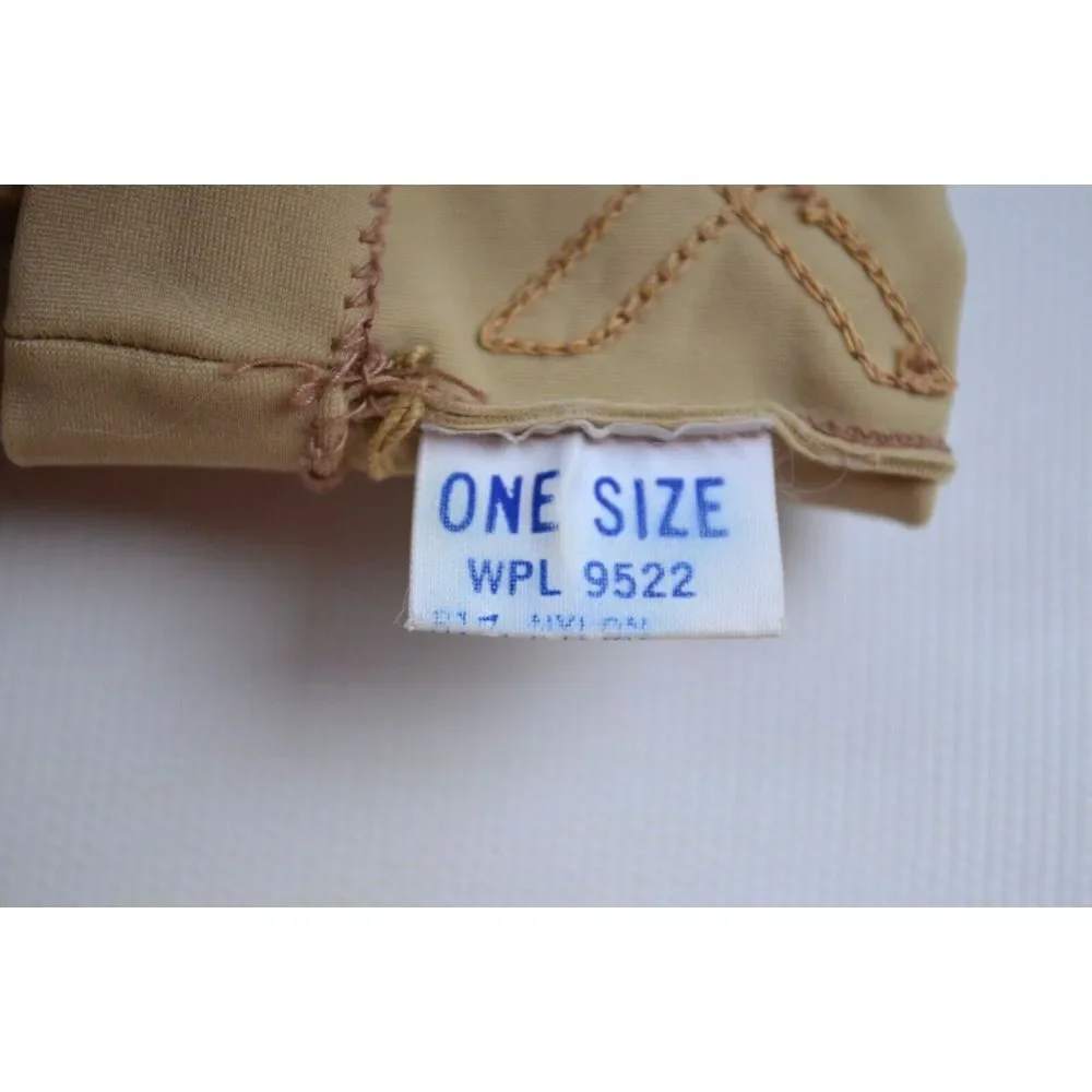 Vintage Fownes Tan Beige Nylon &  Grip Strips‎ Gloves Women's One Size (Small)